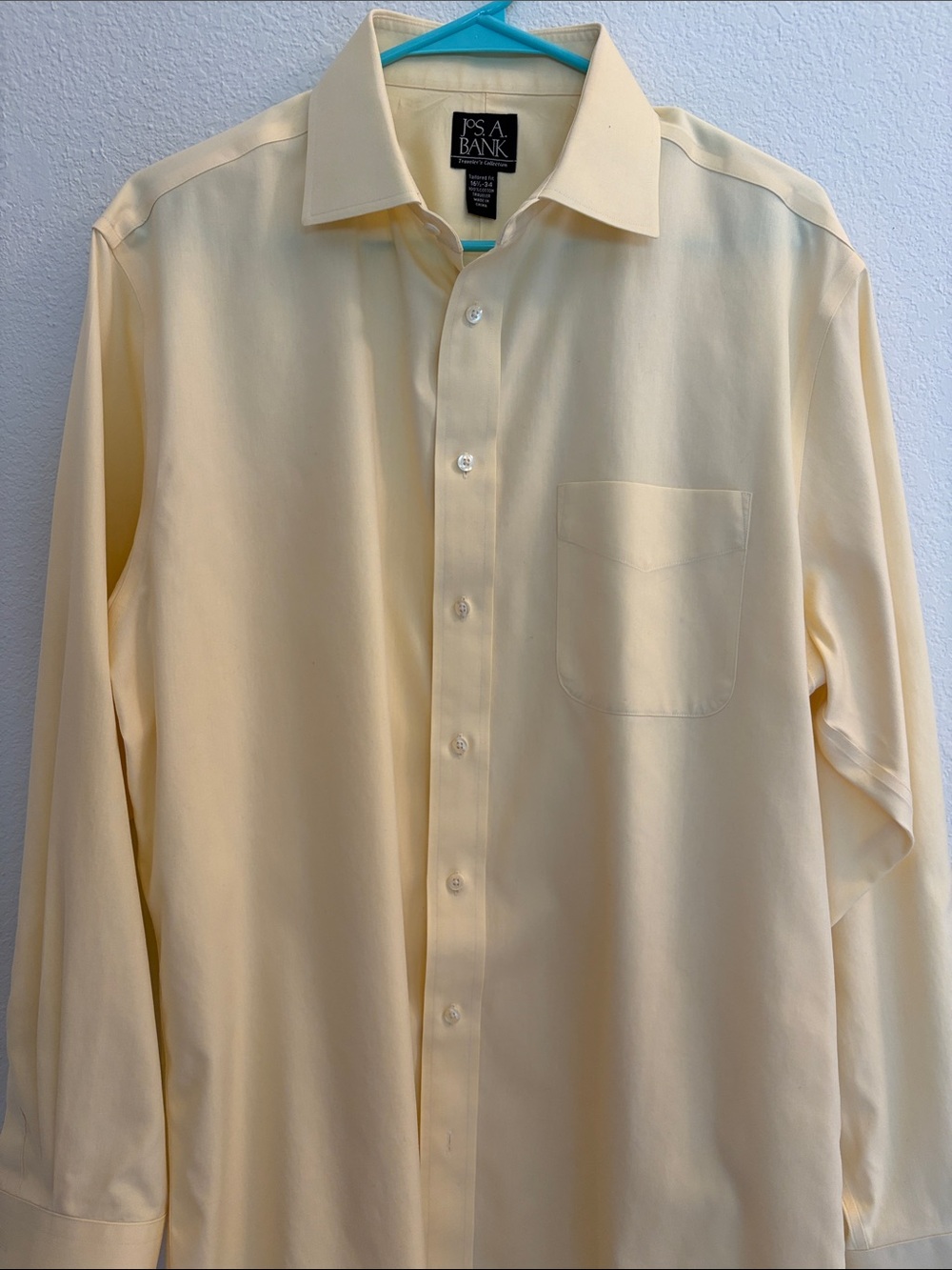 Jos. A. Bank Pale Yellow Long-Sleeve Dress Shirt
